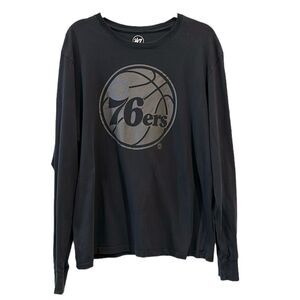 Philadelphia 76ers ‘47 Brand Black Longsleeve T-Shirt Men's XL​​​​​